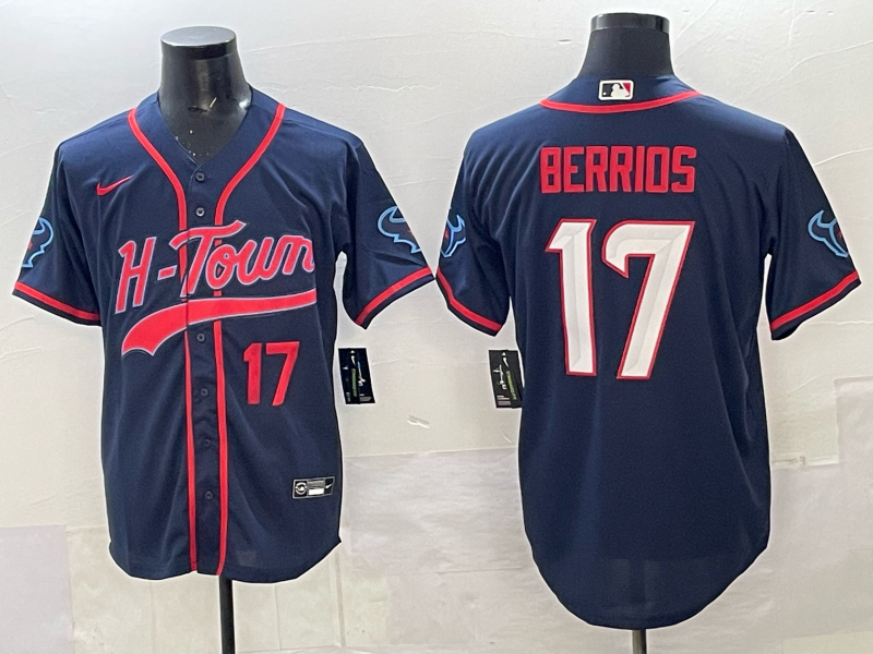 Men Houston Texans #17 Berrios blue Nike Limited NFL 2025 Jersey 003